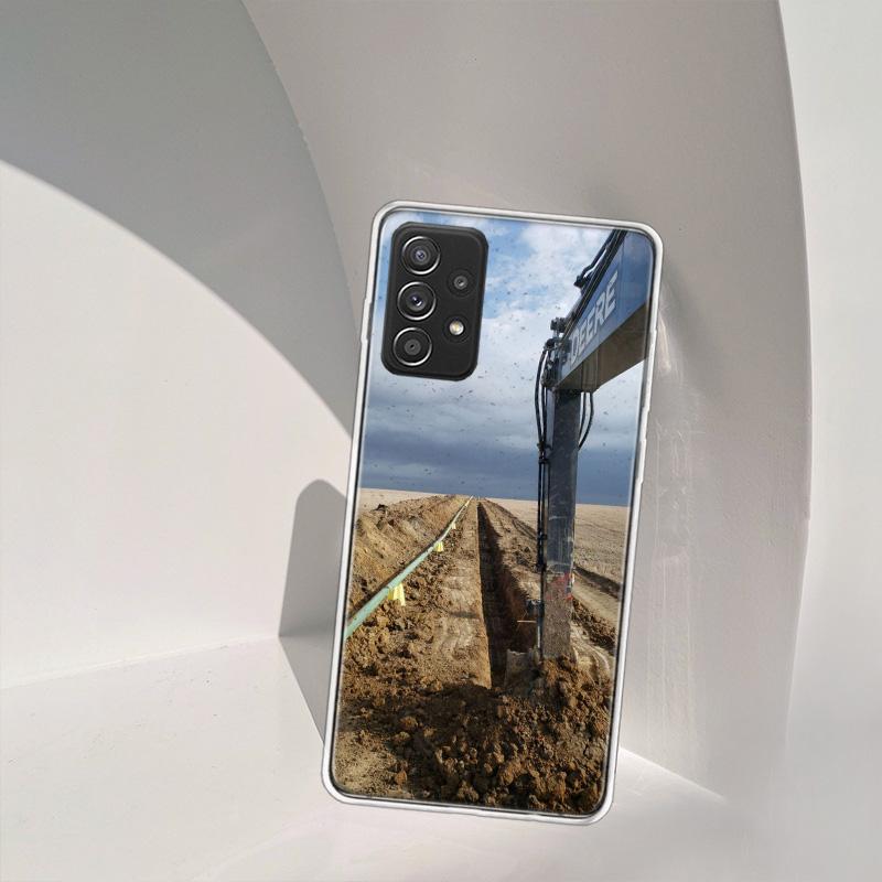 Construction Machinery Excavator Phone Case For Samsung A15 A25 A35 A55 Galaxy A12 A22 A32 A52S A72 A05S A02S A42 J6 J4 A6 A7 A8