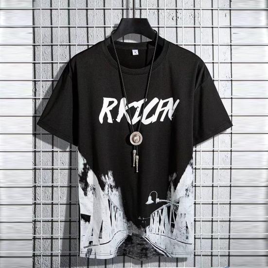 Summer Tracksuit Fashion O-Neck Quick Drying T-shirt Shorts Set Men Loose T-shirt Shorts Jogger Outfit Sportswear Suit Streetwear