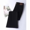 Women's High Waist Black Micro-Flared Jeans for Spring & Autumn 2025 - Slimming Thickened Horseshoe Pants for Pear-Shaped Figures.