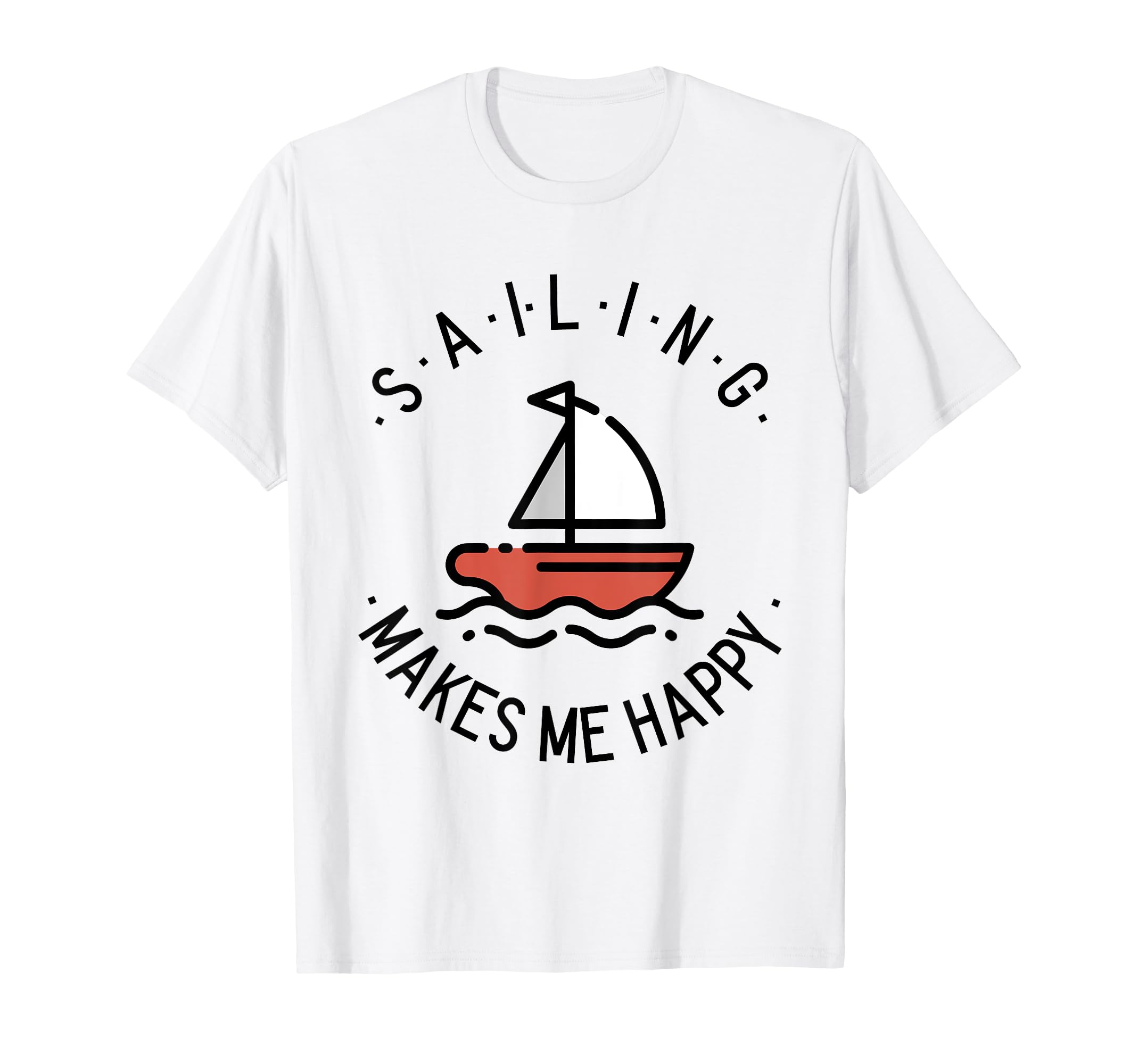 

Sailing Makes Me Happy Red Yacht T-Shirt белый