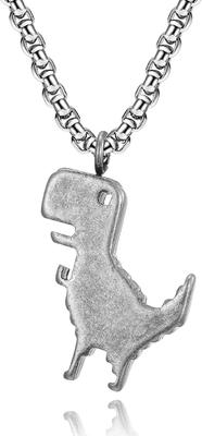 Halskette für Männer und Edelstahl Tier Dinosaurier Anhänger Japanisches Schlichtes Modeaccessoire [SUNYOBAO] Frauen, Stilvoll, Stahl, Halskette, Stil, Unisex,