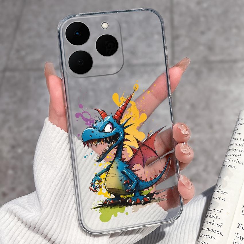Pouzdro na telefon se vzorem čínského draka pro Realme 15T 14T 14X 15 13 12 11 10 C71 C61 P1 Měkké kryty Průhledné silikonové nárazuvzdorné pouzdro pro Realme Casing