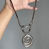 Collana con Ciondolo a Spirale Bohemien con Design Geometrico in Lega per Donne e Uomini