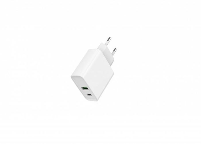 Încărcător rapid - Gembird - TA-UC-PDQC20-01-W - 2 porturi USB-C/A - 20 W - Quick Charge 3.0