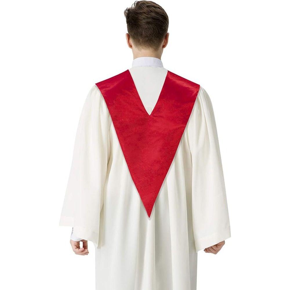 Plain Design V Stole V Shape Graduation Stole Fashion Choir Stole  Unisex