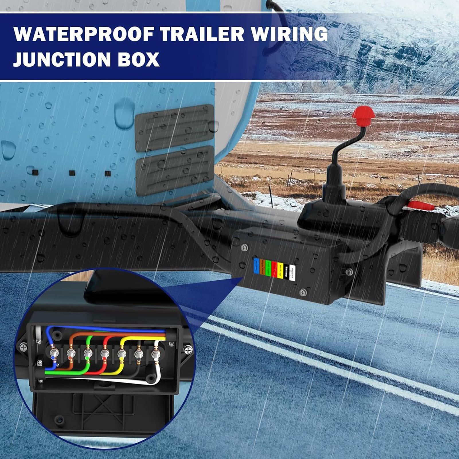 

Trailer Wiring Box Waterproof 7 Way Electric Wire Junction Box Quick Identification Cable Block For Boat Rewiring Marine RV CHINA
