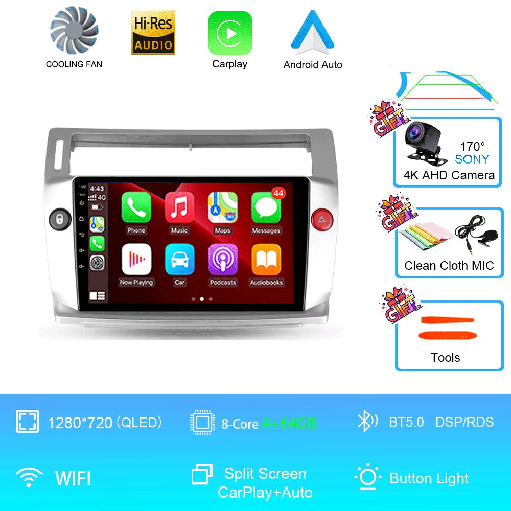 Android 14 Pentru Citroen C4 C-Triomphe Quatre 2004-2014 Radio Auto Multimedia Video Carplay 2Din DVD Unitate Principală Stereo Difuzor Audio