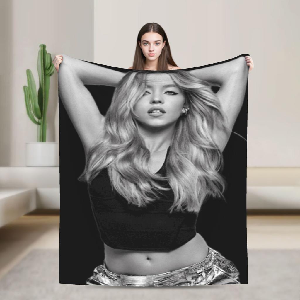 Sydney Sweeney Blanket Super Soft Fashion Plush Throw Blanket For Girls Boys Bedroom Flannel Bedspread Bed Cover