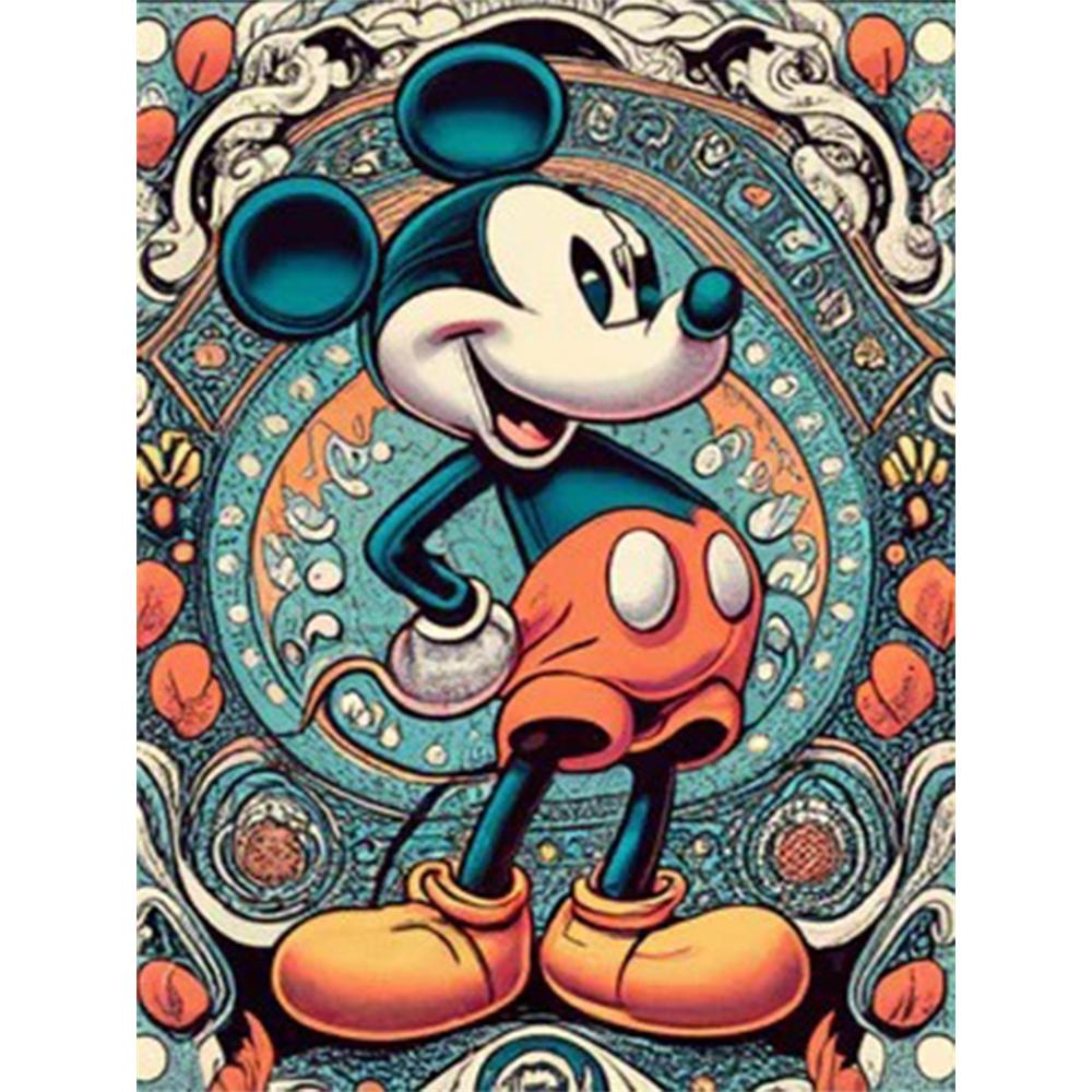 

Disney Cartoon Diamond Painting Mickey Mouse Mandala Style Retro Art Illustration 5D DIY Art Cross Stitch Kit Mosaic Embroidery Home Decor Gift Round 20x30cm
