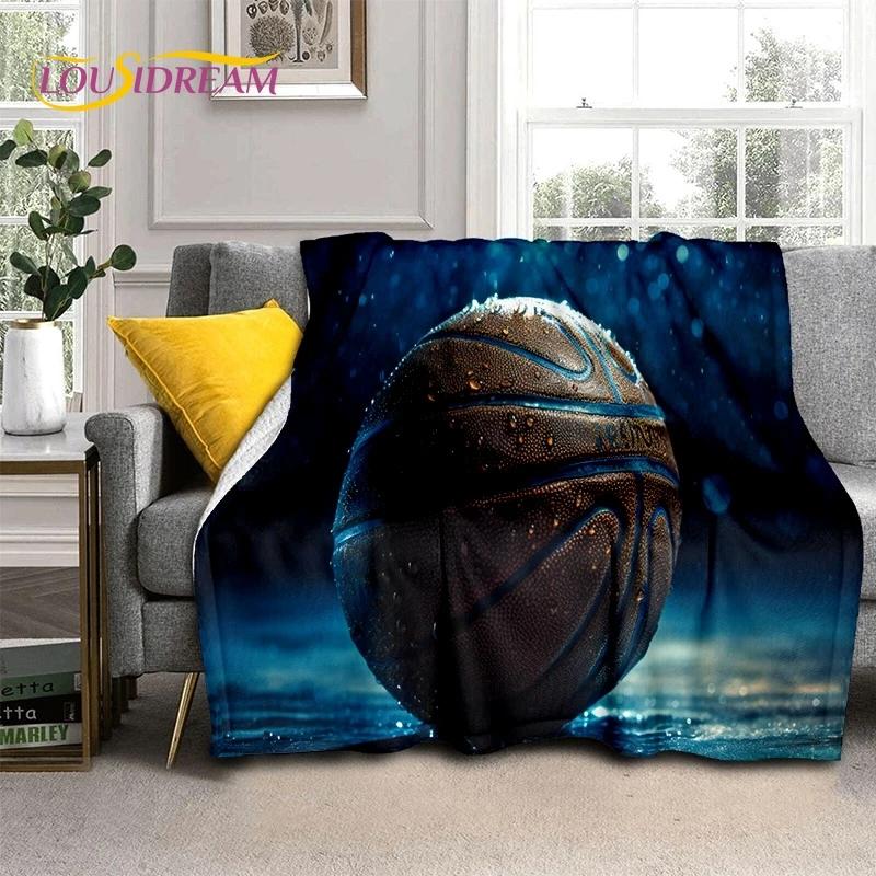 Lastest Basketball Court Frame Soft Blankets,Keep Warm Throw Blanket Comfortable Blanket for Picnic Beds Sofa Home Bedroom gift