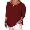 Blouse Femme - Marque - Vin Rouge - Manches Longues - Grande Taille - Confortable
