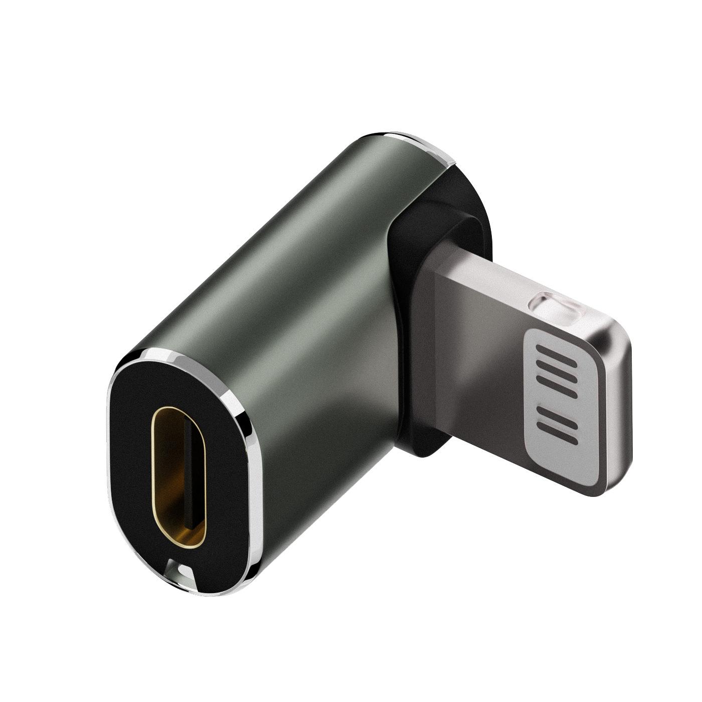 

1 шт. PD20W Type C OTG адаптер для быстрой зарядки для IPhone 14 13 12 USB C «мама» для освещения мужской прямой локтевой преобразователь