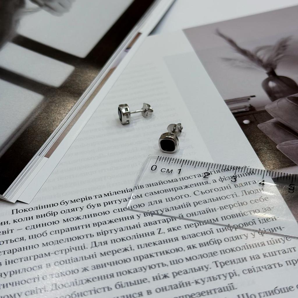 Серебряные серьги с фианитами (2172956)