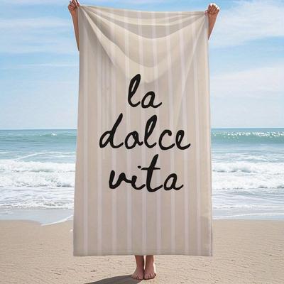 1 Stück La Dolce Vita Strandtuch - Ultra-Weiche Schnelltrocknende Mikrofaser, Leicht & Langlebig für Strand, Pool, Reisen, Yoga - Stilvoll