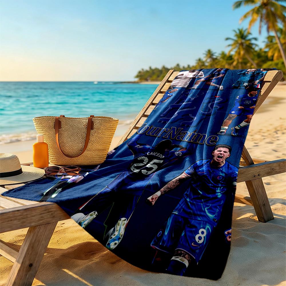 Chelsea Fc Customize Text Beach Towel Soft Durable Quickdry Suitable For Sports Travel Swimming Yoga Bathroom Beach And Pool