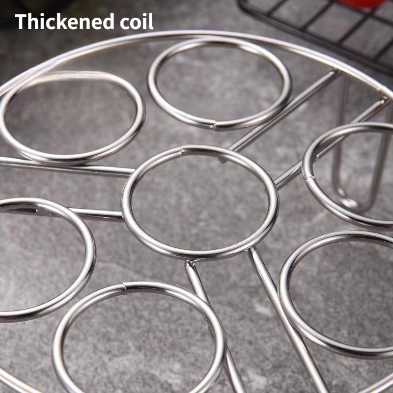 1PC Multi-functional household stainless steel steaming egg rack thicker heat insulation shelves high feet steamed egg racks