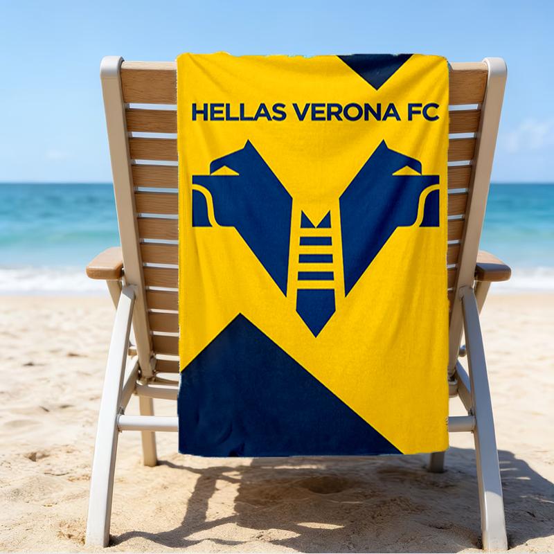 Hellas-Verona Crest Beach Towel - Soft, Absorbent Microfiber, Lightweight, Ideal for The Beach, Parties, Travel, Camping Fan Gifts