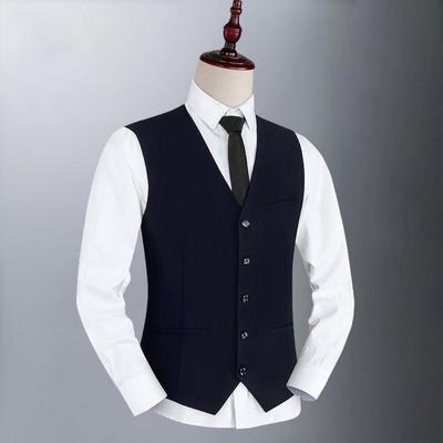 Vest Waistcoat Men's Brand Slim-Fit V Neck Dress Vests Mens Formal Business