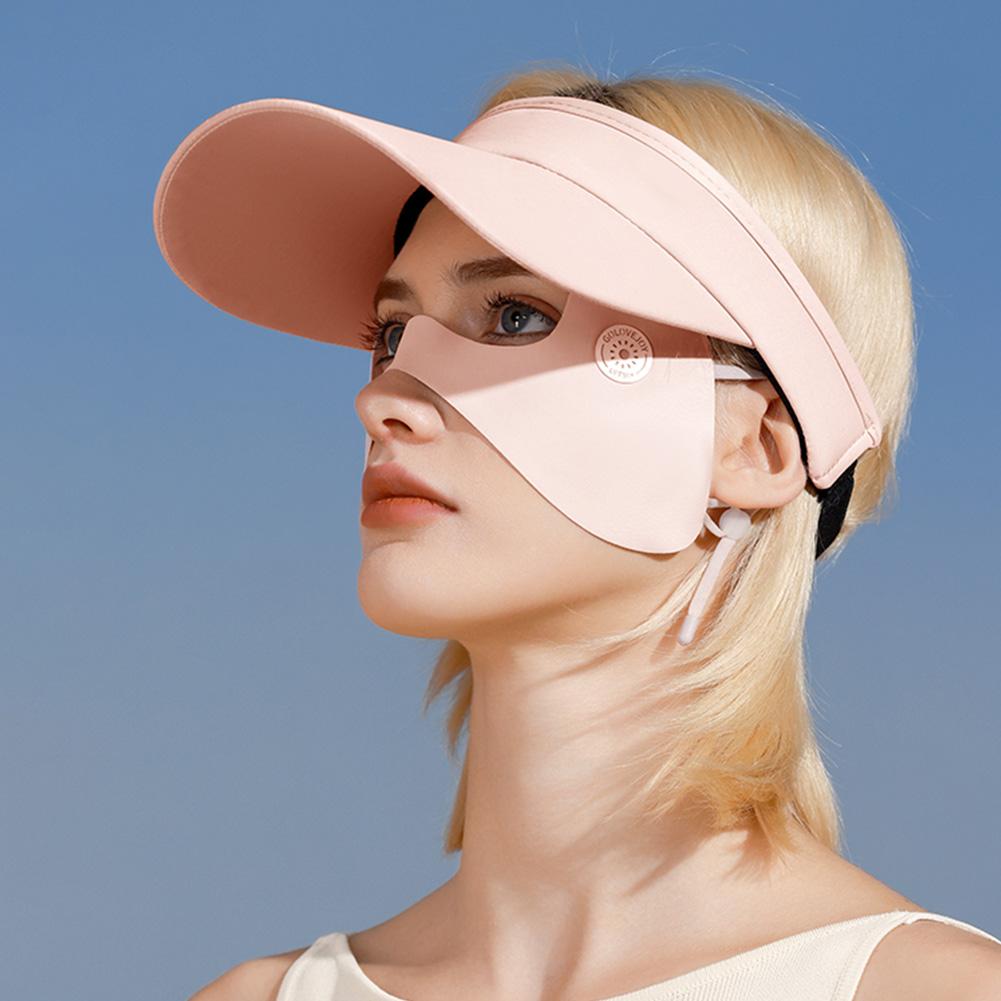Eye Protection Sunscreen Mask Cooling Anti-UV Eye Protection Mask Sun Protection Face Guard for Women Men Outdoor Activities