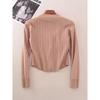 Classic Style V-neck Single Breasted Knitting Cardigan Summer Long-Sleeve Outer Match Short Silm Slim Looking Outer Tops