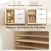 Sideboard, Door, 3 Drawers, Adjustable Shelf, 80 x 35 x 77 cm, White and Oak