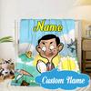 Custom Name Mr. Bean's Sunny Day Blanket Bed Sofa Blanket Flannel Blanket for Camping, Hiking, Picnic Essentials,gift for Fan Family