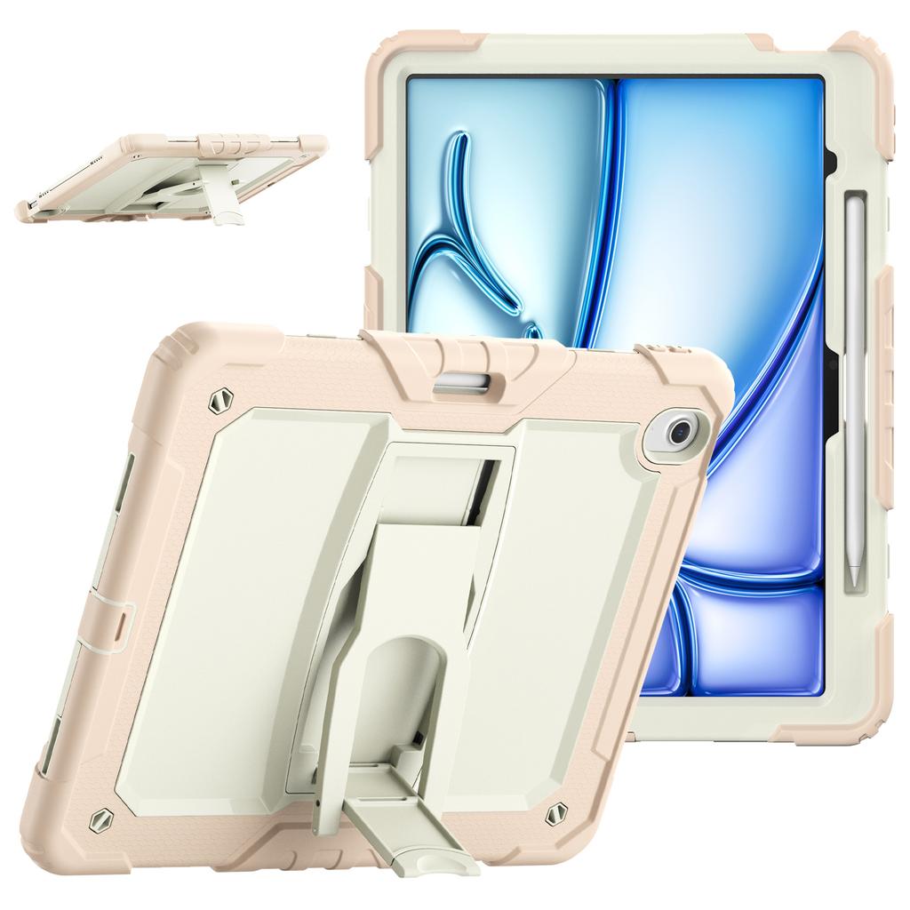 For iPad Air 13 (2025)/(2024) Case PC+Silicone Kickstand Pen Slot Tablet Cover with Shoulder Strap