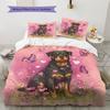 Pink Rottweiler Pattern Bedding Home Decoration Birthday Gift (1 * duvet cover + 2 * pillowcase, without core)