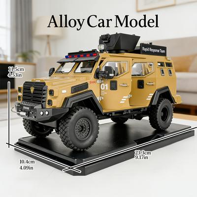 1:24 Säbelzahntiger gepanzertes Anti-Aufruhr Simulationsmodellauto Zinklegierung mit zu öffnenden Türen Hochgradig restaurierte Details Heim-Schreibtisch-Dekoration