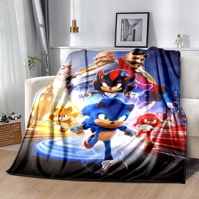 1 τεμ. Κουβέρτα Sonic the Hedgehog Sonic, Μαλακές Κουβέρτες Ρίψης για Καναπέ, Σοφά.B075