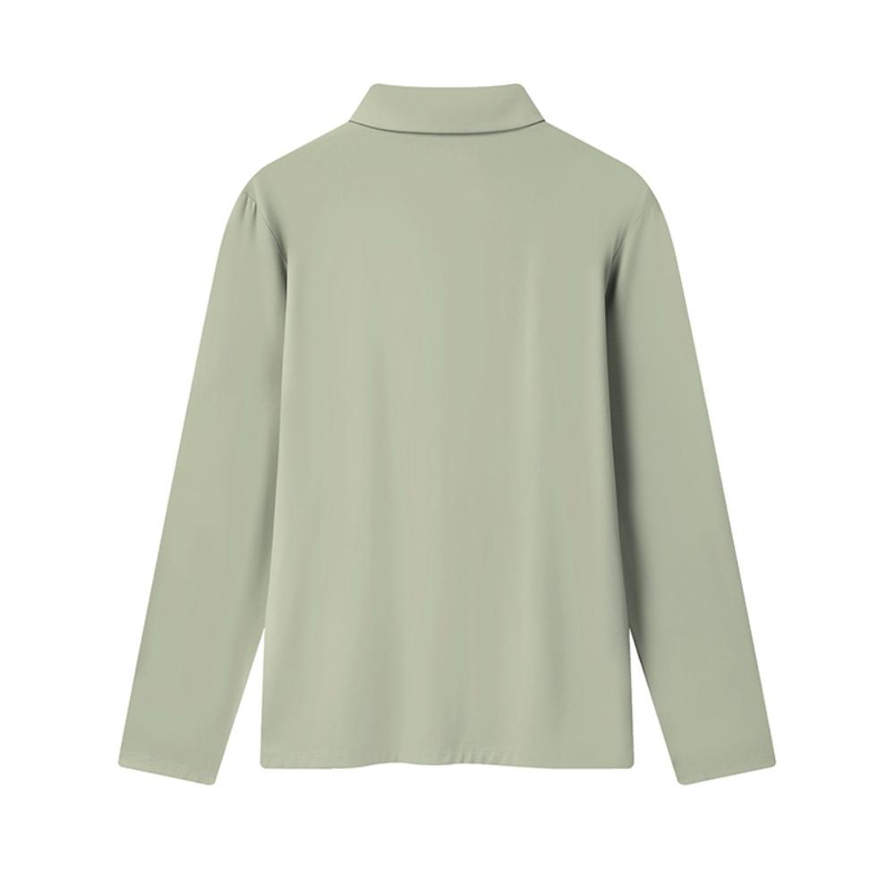 FILA White Fashion Classic Simple Casual Versatile Comfortable Long Sleeve Polo Shirt Men tops F11M543218FKK