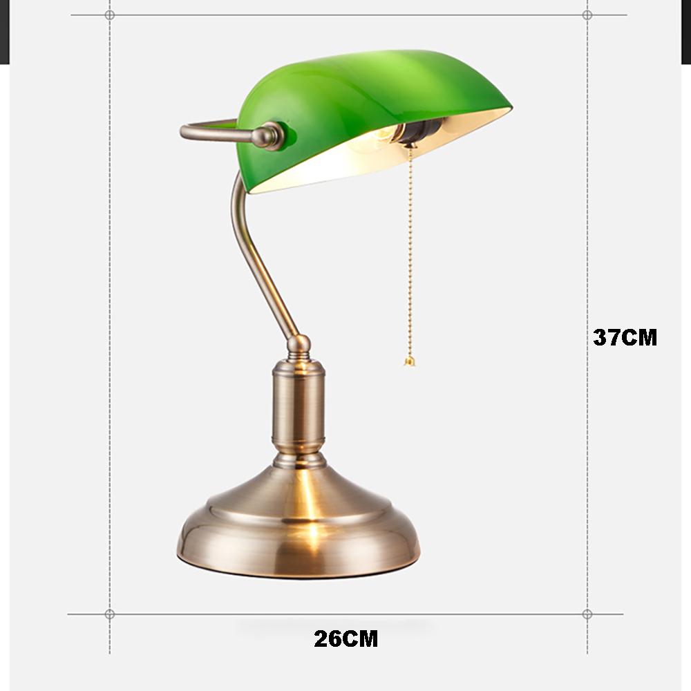 

Modern Bank Desk Lamp with US Plug Pull Switch Acrylic Lampshade Without Light Bulb Very Suitable for Bedroom Office and Bank зелёный