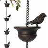 1Pcs Rain Catche Metal Downspout Tool 60/80/100/240Cm Creative Birds Iron Rain Chains For Gutters Outdoor Roof Gutter Decor