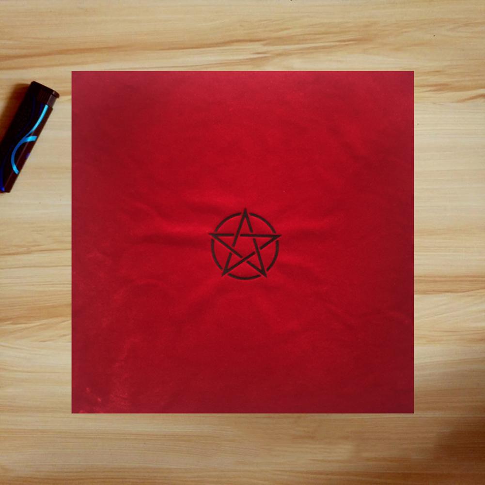 Pentagram Tarot Tablecloth with Bag Velvet Altar Tarot Cloth 50x50cm Divination Table Cloth Home Table Decoration