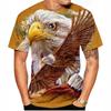 3D Eagle Graphic Short Sleeve T-Shirt, Trendy Casual Men's Top