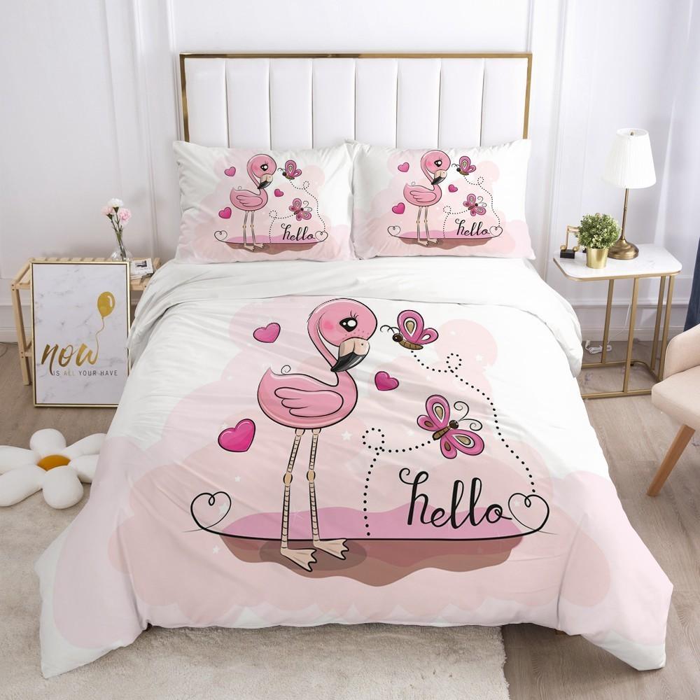 Comforter Cartoon King Size Cute Magic Girl My Little Princess Pattern Bedding Set For Girl Kid Polyester Pink