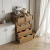 Sechs Schubladenkommode, Moderner Kleiderschrank/Schrank, Schminktisch, Geeignet für Wohnzimmer, Schlafzimmer, Flur, 80 x 48 x 127 cm, Eichenfarbe