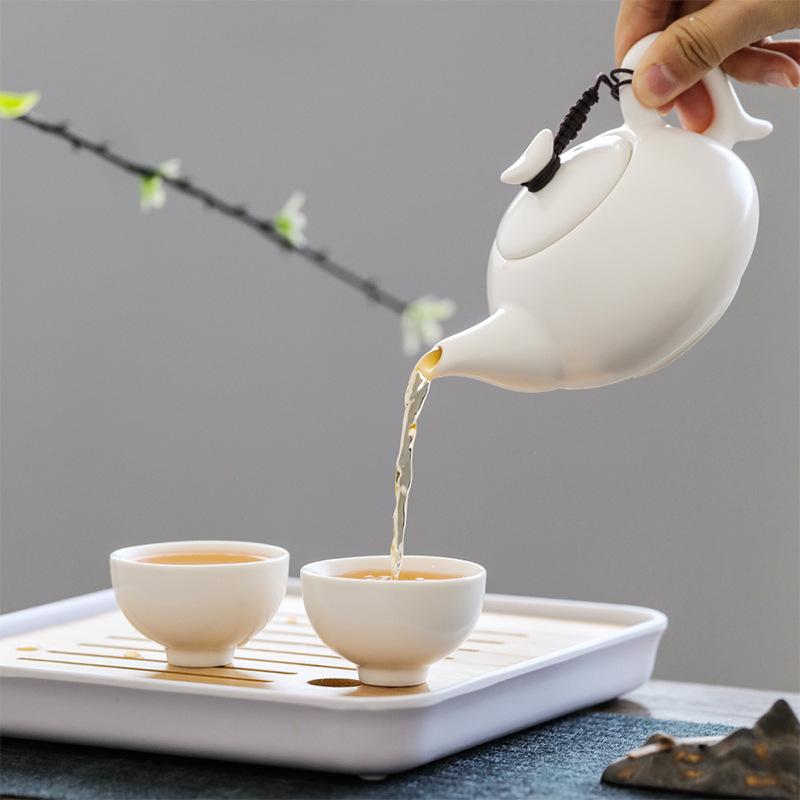 Ceramic Travel Kung Fu Tea Set Household Simple Portable Teapot Cup Business Gift Customization