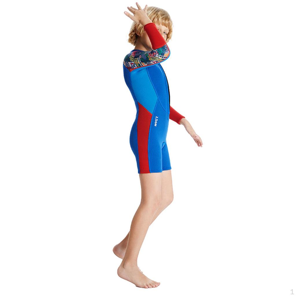 2.5mm Neoprene Wetsuit Kids Boys Sun Protection Thermal Swimsuit Wet Suit for Surfing Water