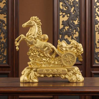 Chinesische Pferdestatue Desktop-Ornament Feng Shui Dekor Figur für Bücherregal