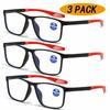 3 Pack New fashionable reading glasses for middle-aged and elderly people ultra light anti blue light presbyopia glasses