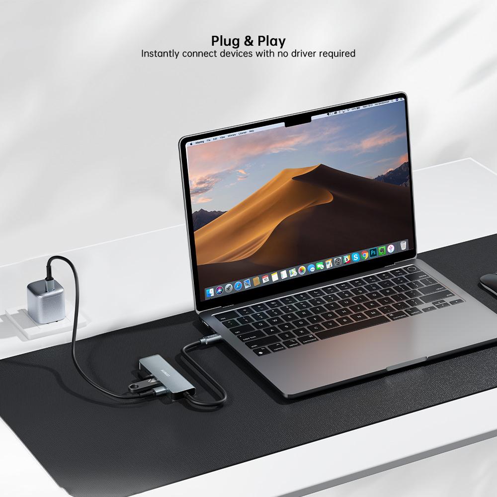 XUNDD XDDC-071 4 in 1 USB-C Hub Docking Station Type-C to PD/USB 3.0/USB 2.0/HD Multi-Port Adapter