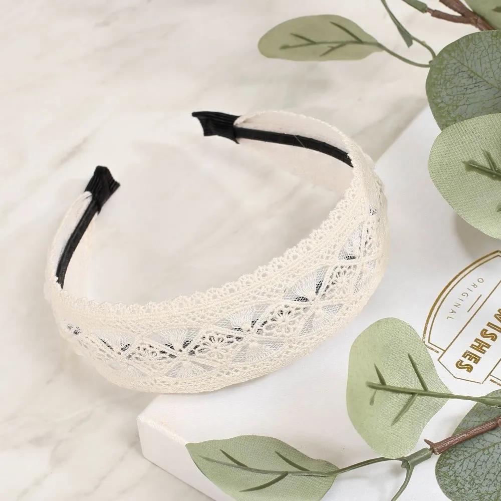Handmade Headband Daily Headband Angel Shushu Frill Lace White
