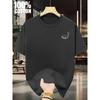 Men's Summer 100 Cotton Fashionable Casual Sports Loose Large Whale Pattern Printed Round Neck Short Sleeve T-shirt Top