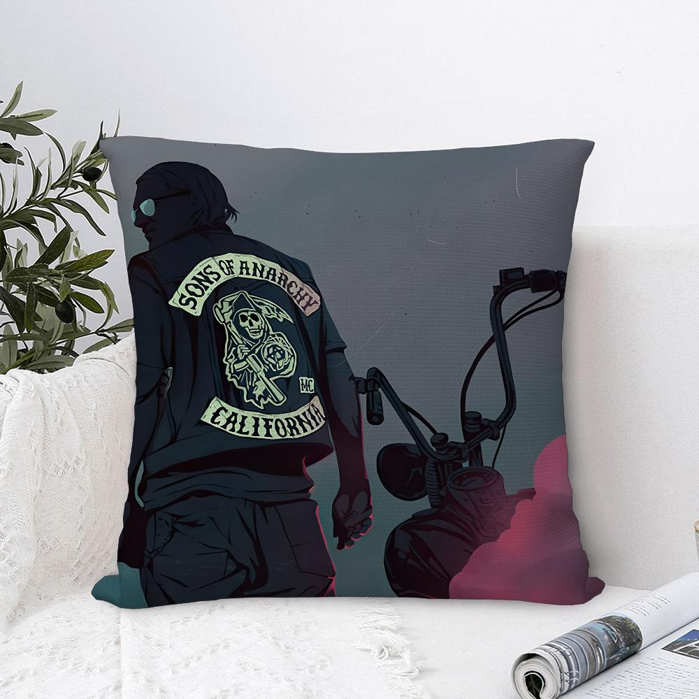 TV Sons Of A-Anarchy Kissenbezug Sofa Dekorative Wohnkultur Doppelseitiger Druck Plüsch Quadratische Überwurf-Kissenbezüge Kissen Deko Abdeckung