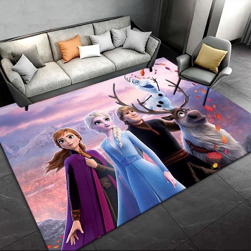 1pc Frozen Pattern Carpet Area Rug Non-slip Carpet Hand Washable Floor Mat Suitable For Living Room Bedroom Home Decor Room Decor Christmas