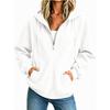 Autumn Winter New Women's Sweatshirt, European American Style Half Zip Hoodie, Loose Long Sleeve Drawstring Casual Top for Women