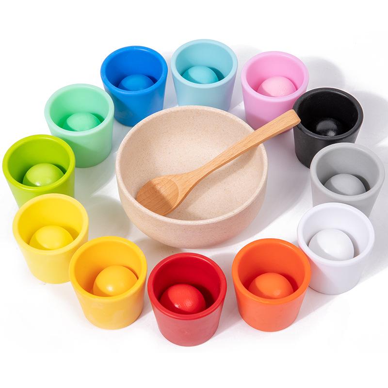 Montessori Wooden Color Sorting & Counting Game for Early Childhood Education