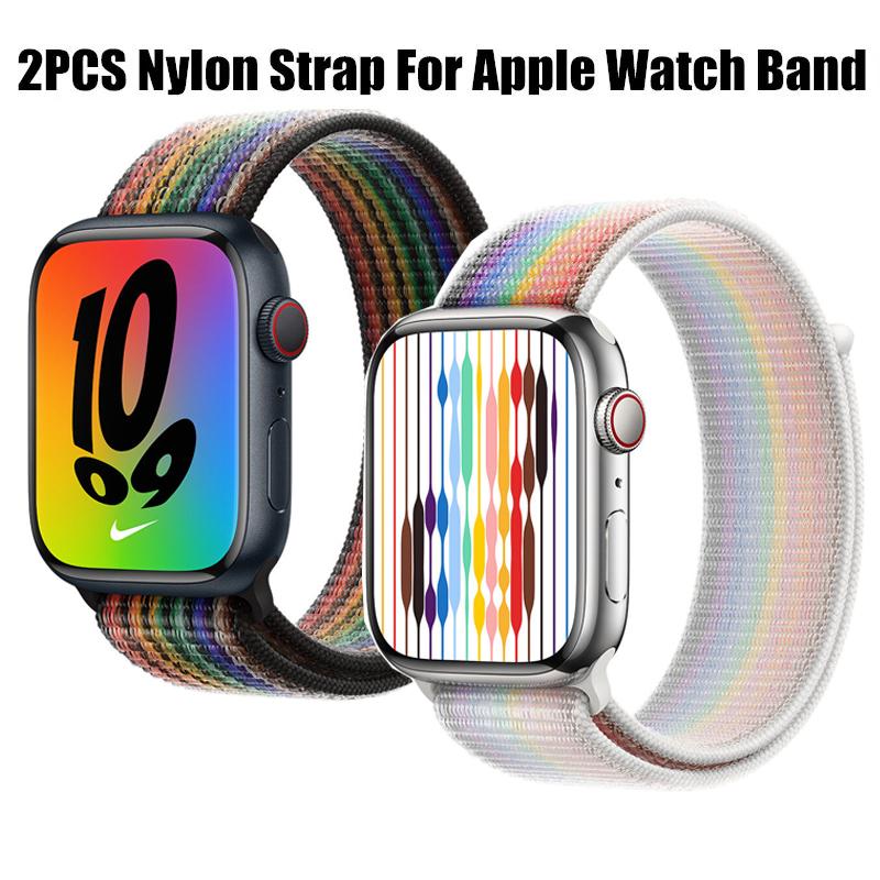 2PCS Nylon Strap For Apple Watch Strap 8 7 SE 6 5 4 Ultra 49MM 40MM 44MM 45MM 41MM Accessorie Bracelet for IWatch Series 40mm