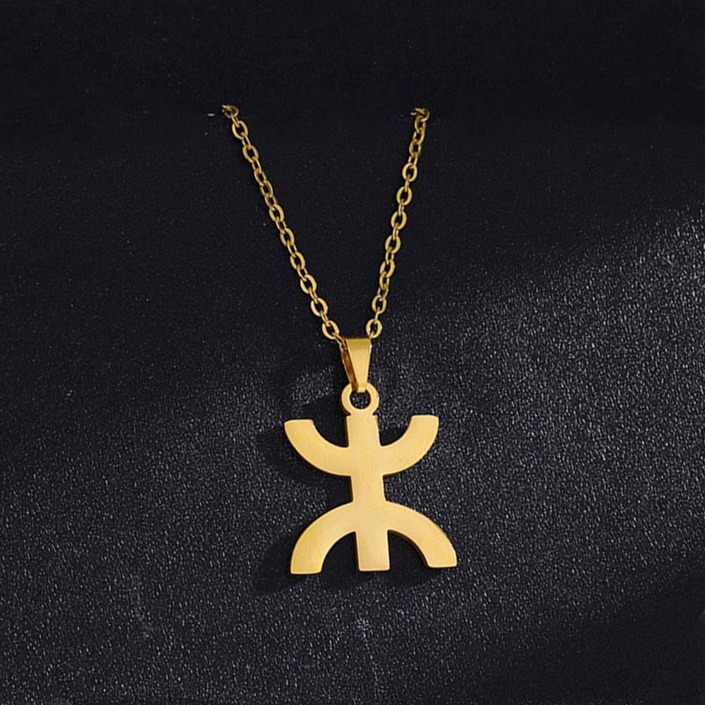 Yiran Ring 2 Women's Gold Yiluocd Vintage Africa Berbers Symbol Necklaces For Kabyle Berber Jewelry Amazigh Letter Ethnic Powerful Amulet